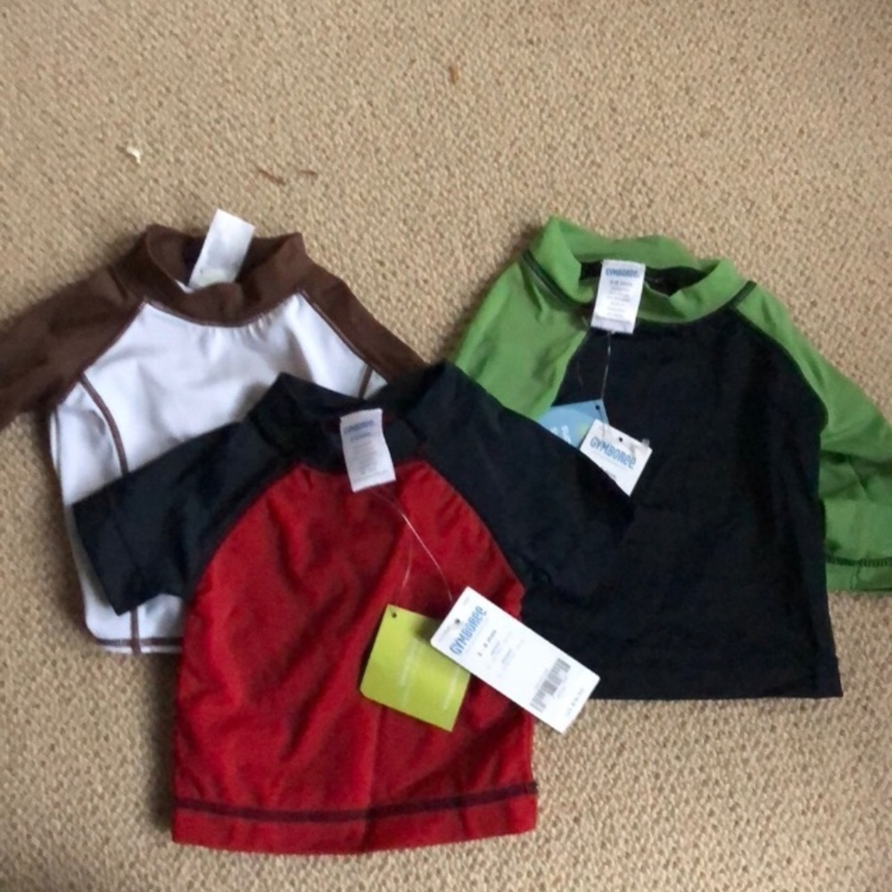 Boys various colors rash guards 3-6 mo